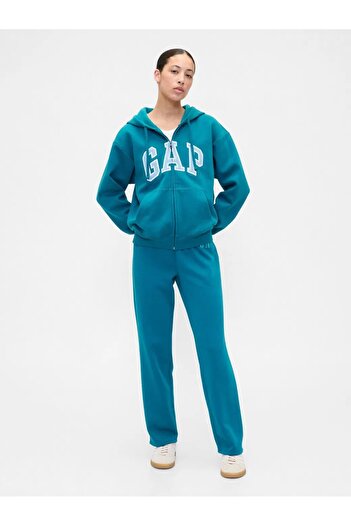 GAP Relaxed Logo Zippered Hooded Sweatshirt