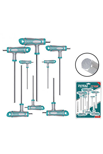 TOTAL Set of 8 T-handle Allen Wrenches, Cr-V, 2-10mm, THHW 8081 – Efficiency and resistance for pr