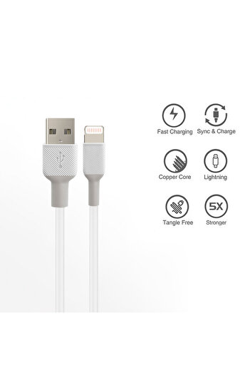 sopy PowerLine Select+ 3ft USB-A to Lightning Cable | Fast Charging, Durable, Travel Pouch