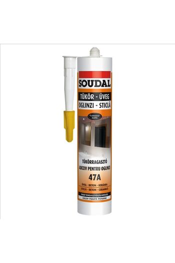 Soudal Silicone for mirrors 47A, 300 ml – Elastic, moisture-resistant adhesive