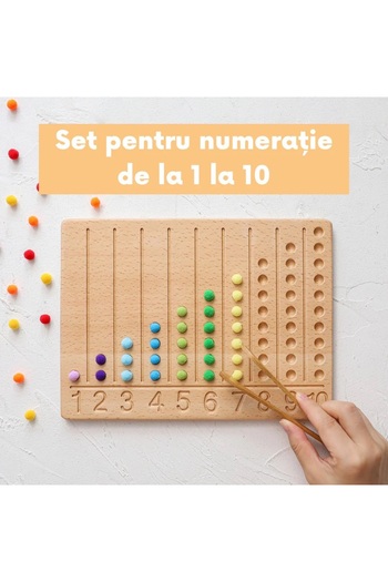 Mellow Kids Wooden Number Learning Board – Montessori Educational Counting Toy for Children