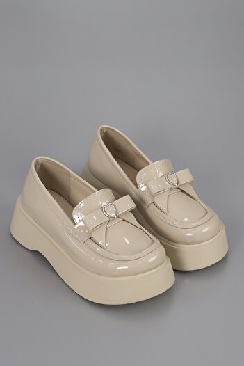 kajal ayakkabı Smr 101 Heart Buckle Detail Thick Sole Loafer