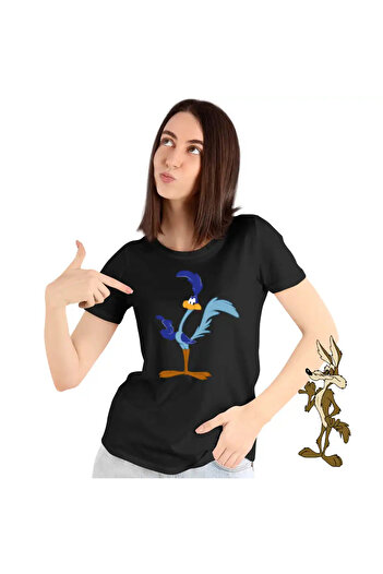OEM Women's T-Shirt Coyote Ostrich Beep Beep Cartoons