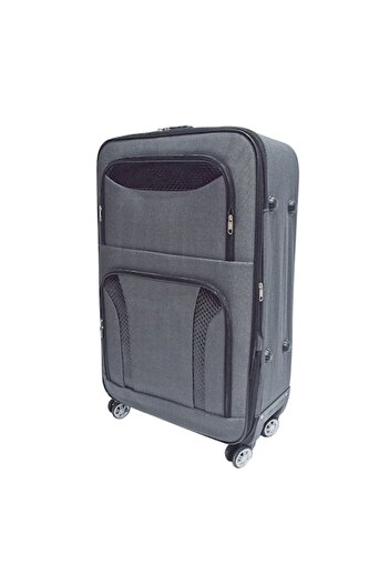 Naimeed Company Travel trolley, Naimeed D5584S, 4 double wheels 360 degrees, textile material, combination lock, Gray, 37x22x5