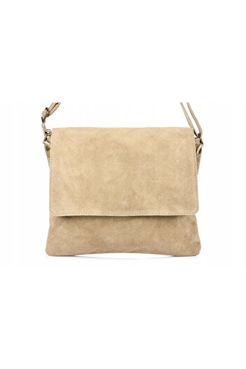 Other Italian women's suede messenger bag with a flap