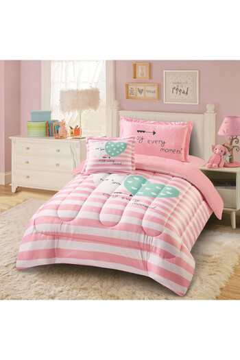 HOURS Horse Winter Children's Fur Bedspread with Velvet on Both Sides, Suitable for a Bed Size 120 x 200 cm, Consisting of 4 Pieces