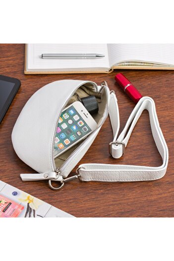 Other Women's Italian Leather Waist Bag, Adjustable, Roomy
