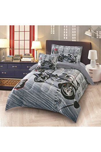 HOURS Horse Winter Children's Fur Bedspread with Velvet on Both Sides, Suitable for a Bed Size 120 x 200 cm, Consisting of 4 Pieces