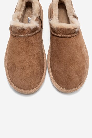LuviShoes Γυναικεία μποτάκια NOVELLE Toprak Suede από γνήσιο δέρμα με γούνα