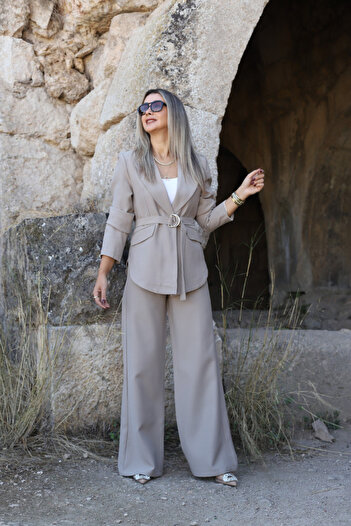 bytugcekaya Stone Oversize Self-Belted Blazer Jacket