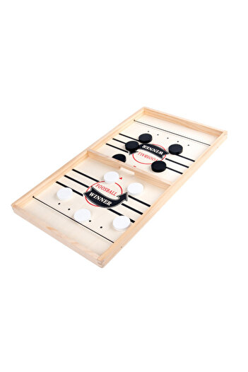 SARALMA Interactive children's toy, Hockey, 2 players, 5 pucks, wood, 53cm x 30cm x 3cm