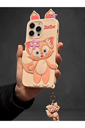 OSG 3D Cute Cat Character Phone Case with Keychain Gift Compatible with iPhone 13 and 14