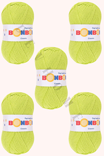 devhome Bonbon Classic Πλεκτό Κλωστό Χειροποίητο 100 γρ - Μαλακό Ακρυλικό Κλωστό - Κατάλληλο για Πλέξιμο με Σουβλάκι και Κροσέ 5 Τεμάχια