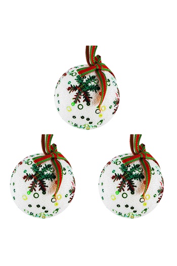 OEM Christmas tree globes, 8 cm, 3 pcs/set