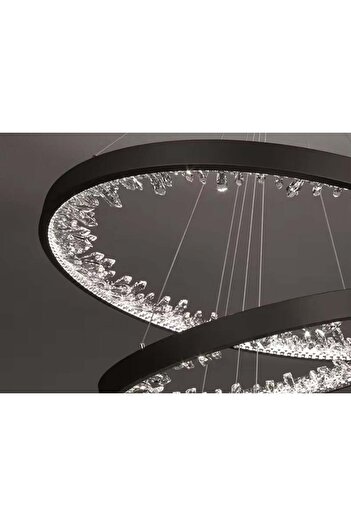 Humm Modern two-ring black chandelier