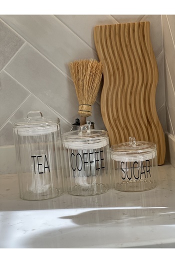 Sade Hediye 3-Piece Triple Glass Vacuum Lid Spice Jar Set