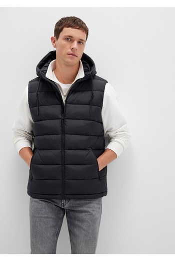 U.S. Polo Assn. Blue Hooded Regular Fit Puffer Vest