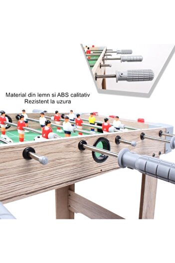 GOLD MARKET Football Table with 6 Handles and Legs, Metal, Wood and ABS, Field and 18 Players, Scoreboard, 70 x