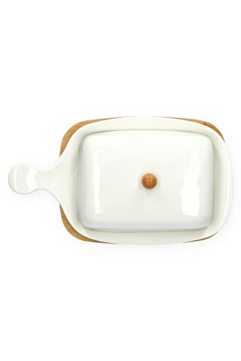 Other Butter dish | FINCAN | porcelain with bamboo base | 22 cm | 958339