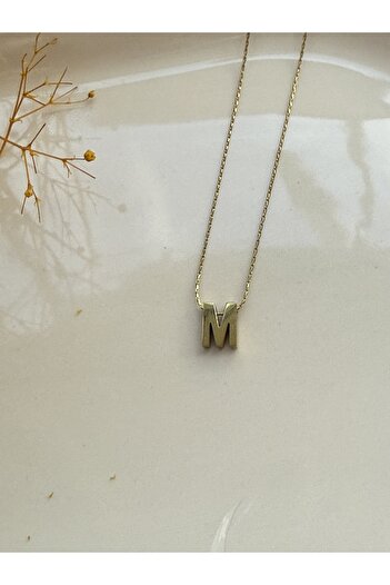Blotch Stylish and Elegant Tiny m Letter Steel Necklace 0.90 cm