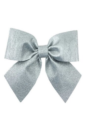 PartAntalya Christmas Ornament Eva Silver Bow Large Christmas Decoration 25 cm X 25 cm Christmas Tree Ornament