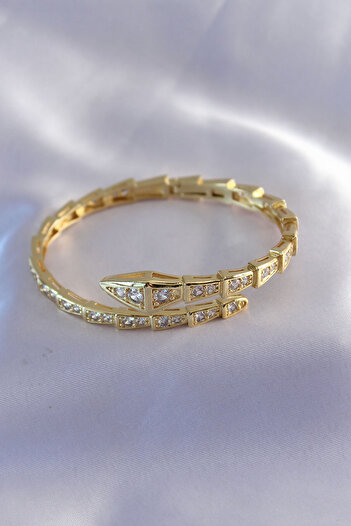 Clariss VIP Series Snake Model Gold Color Women's Handcuff Bracelet