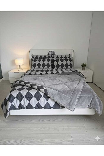 Ceyizza Double Welsoft Quilt and Pillowcase Set (3 Pieces)