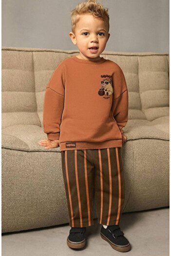 Teeny Weeny Kids Unisex Children's Printed Top and Bottom Tracksuit Set