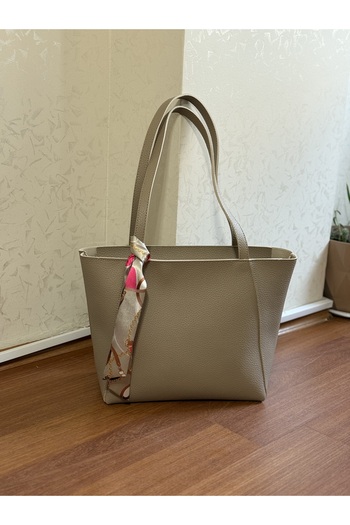 Bagnest Faux Leather Women's Shoulder Bag with Scarf Detail