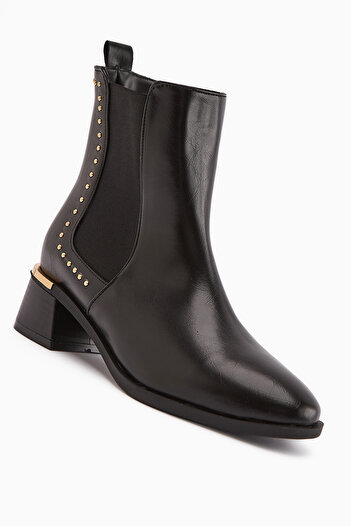 Limoya Jane Black Elastic Heeled Women's Boots