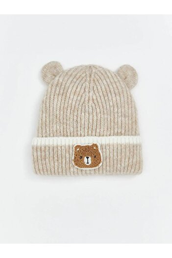 LC Waikiki Bear Teddy Embroidered Baby Boy Beanie (W5)