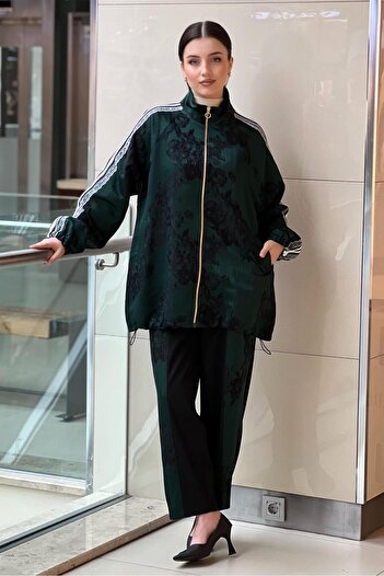 Ghisa Double Line Piping Detail Cap Pants Set
