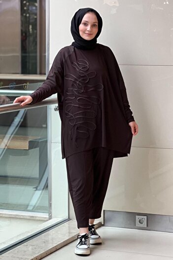 Nurcan Çetin Random Patterned Tunic Pants Set