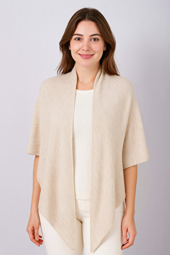 Sebir Moda Single Color Knitwear Triangle Shawl