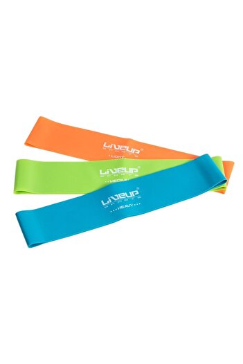 SHOPIENS Resistance Band Set, LiveUp, LS3650C, Multicolor, 3 Pieces, Different Resistance Levels, MYO