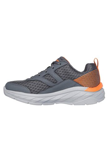 SKECHERS Boundless Lace Up Sneakers - Charcoal/Orange