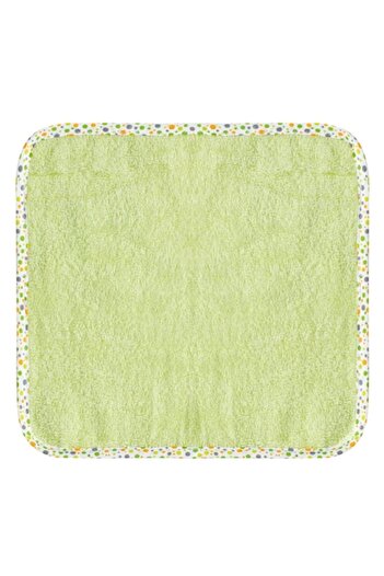 SHOPIENS Baby Towel, Cotton, Lime Green, Polka Dot Border, 30x30cm, MYONNA IT & E- COMMERCE ®
