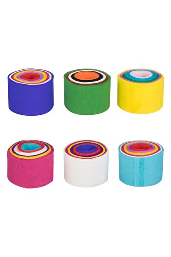 SHOPIENS Multicolor Crepe Paper Set, 17gsm, 10m x 3.5cm, 6 Pieces, MYONNA IT & E- COMMERCE ®