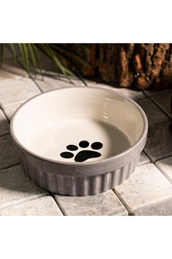 Other Bowl | CATTY | for cats with paw, gray | 12x4 cm | 884400
