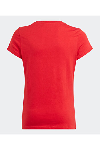 adidas Junior Girls Essentials Big Logo Cotton T-Shirt-Red