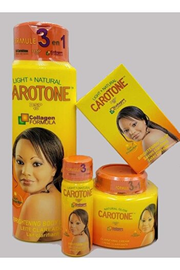 Carotone Whitening and Moisturizing Set for Dark Sensitive Areas, 4 Pieces, Lotion 350ml, Cream 135m