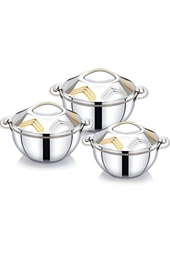Blackstone Sofi Stainless Steel Premium 3pc Hotpot Set 2.5L,3.5L,5.0L