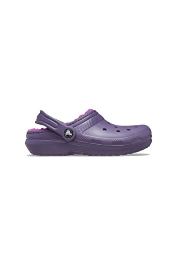Crocs Classic Lined Clog Kids Children's Black Slippers 207010-5Ci