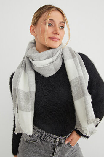 Fulla Moda Plaid Patterned Shawl
