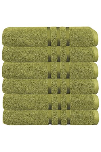 Quasar & Co. Set of 6 bath towels, 100% cotton, 450 g/m2, 70 x 140 cm, lime green