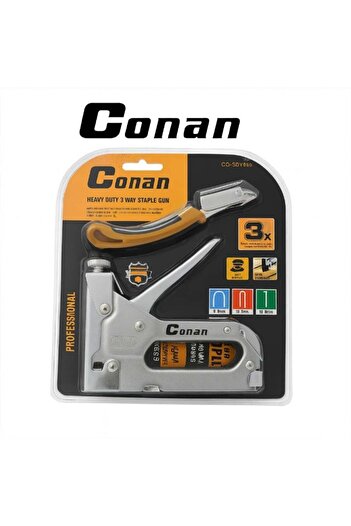 CONAN Konan 3-in-1 Heavy Duty Staple Gun - Model CO-S61148 - Manual Metal Stapler for Furniture Upholstery