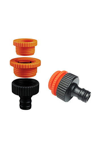 NZB Hose Connection Adapter 3 Different Size Attachments 1/2\" - 3/4\" - 1\" Md306 Garden Hose End Plastic