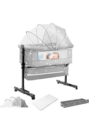 Sheinhome Adjustable height multifunctional crib, rocking cradle to soothe sleep