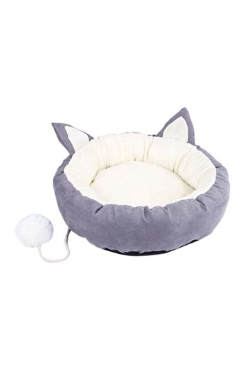 fun zone Sharpdo Round Pet Bed Grey/White
