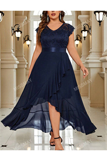 Sheya Rochie maxi Curve+, albastru